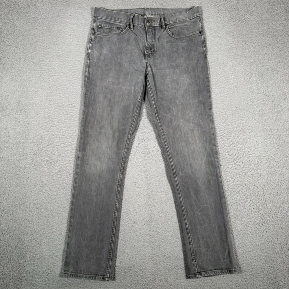 Banana Republic Jeans Mens 32x30 Gray Slim Straight Denim Casual Preppy Logo